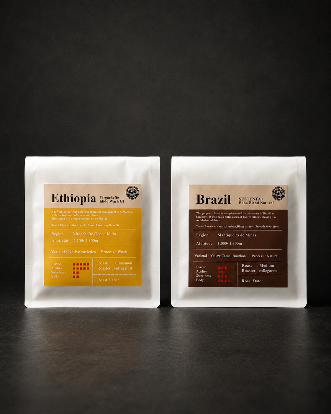 Ethiopia 100gとBrazil 100g